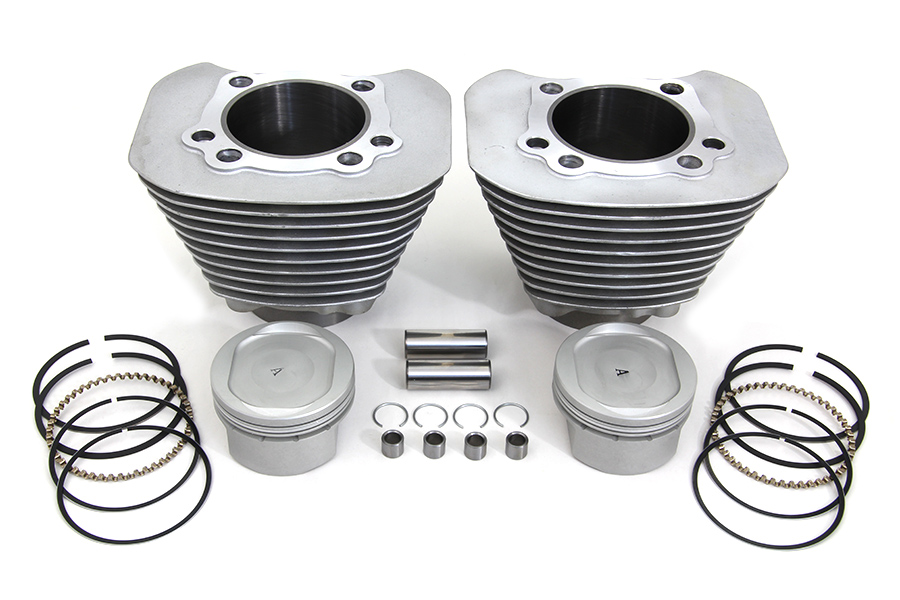 Cylinder and Piston Conversion Kit, Silver for XL 2004-UP Sportsters