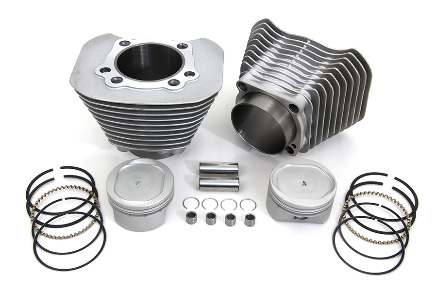 Cylinder and Piston Conversion Kit, Silver for XL 2004-UP Sportsters