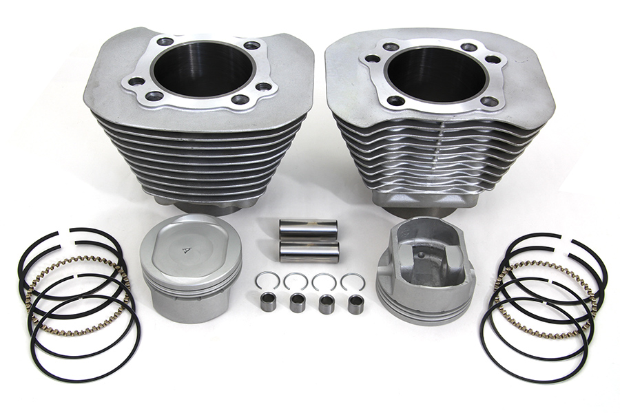 Cylinder and Piston Conversion Kit, Silver for XL 2004-UP Sportsters