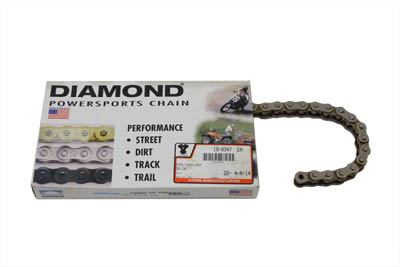 Diamond .530 102 Link Chain Nickel Plated for Harley & Customs