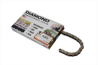Diamond .530 104 Link Chain Nickel Plated for Harley & Customs