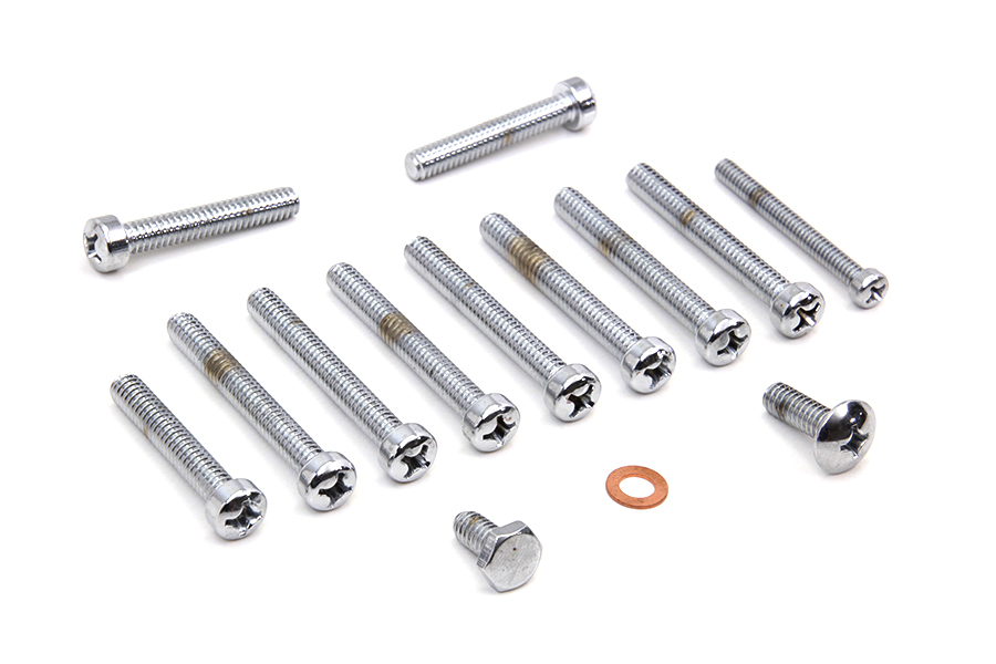 Primary Cover Screw Kit Chrome for XLH & XLCH 1971-1976