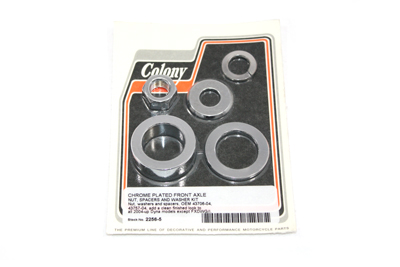 Front Axle Spacer Kit Smooth Style Chrome for Harley FXD 2004-05