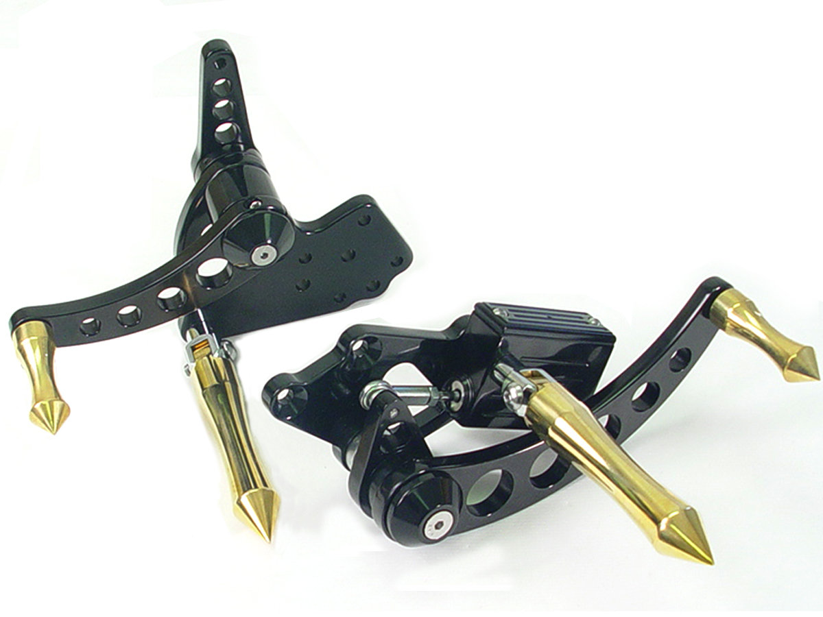 Black FX 1970-1999 Extended Forward Control Kit Brass Pegs