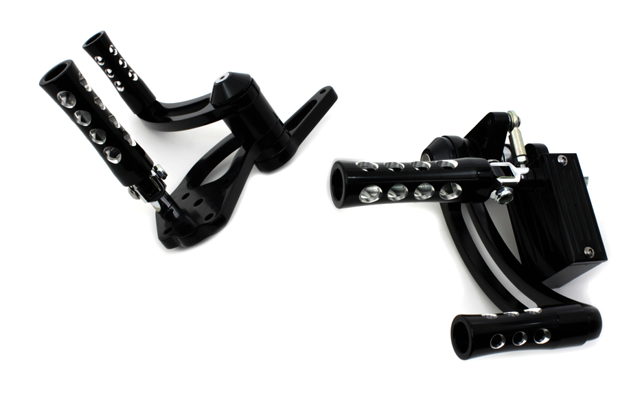 Black Billet Forward Control Set w/ Black Concave Pegs