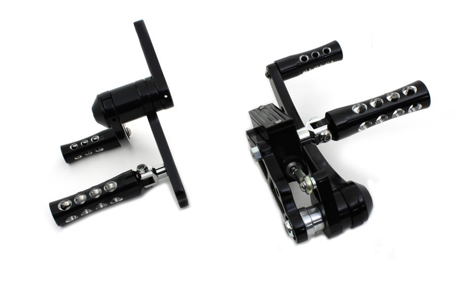 Black Billet Forward Control Set w/ Black Concave Pegs