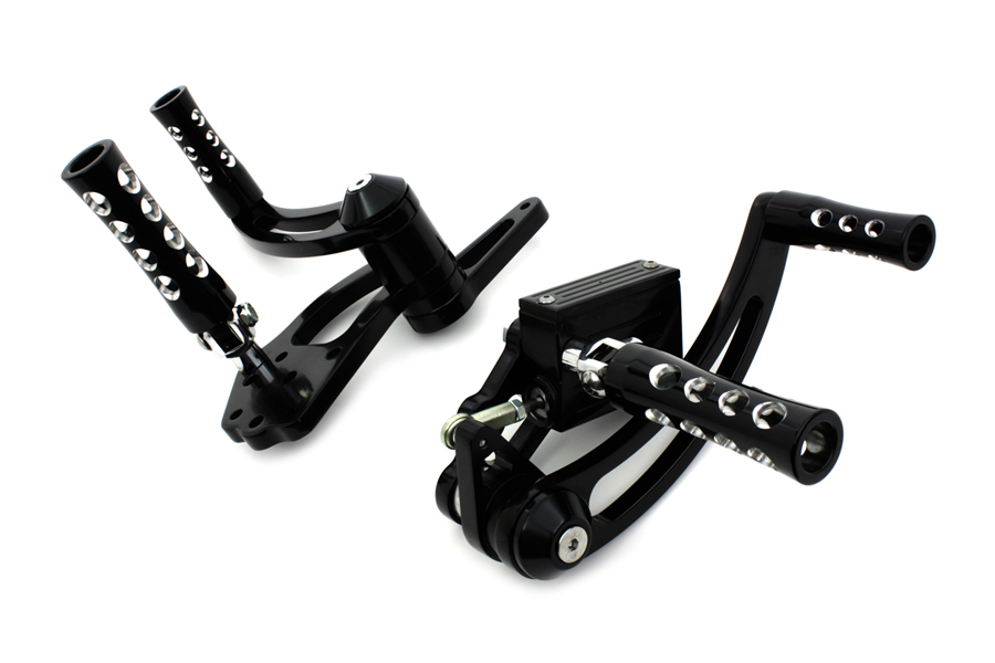 Black Billet Forward Control Set w/ Black Concave Pegs