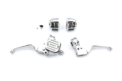 Chrome Single Disc Handlebar Control Kit Harley 1996-Up