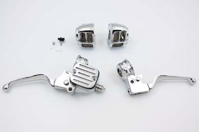 Chrome Single Disc Handlebar Control Kit Harley 1996-Up