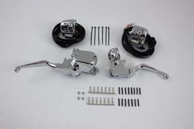 Chrome Handlebar Control Kit w/ Switch Harley XL 2004-2006