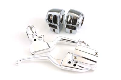 Chrome Handlebar Control Kit for 2008-UP FLT, W/AUDIO, 15MM BORE