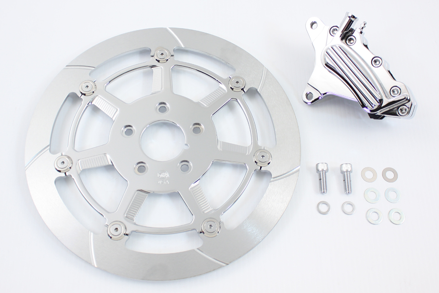 Chrome Front Brake Kit w/ 12-5/8 Disc for 1984-1999 Big Twin & XL