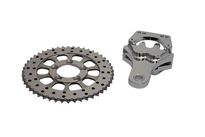 Chrome Rear 4 Piston Caliper and 10 inch drilled Disc Sprocket Kit