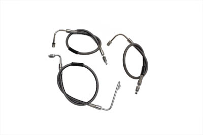 Russell Stainless Steel Front Brake Hoses Set 23-3/4\" and 21\"