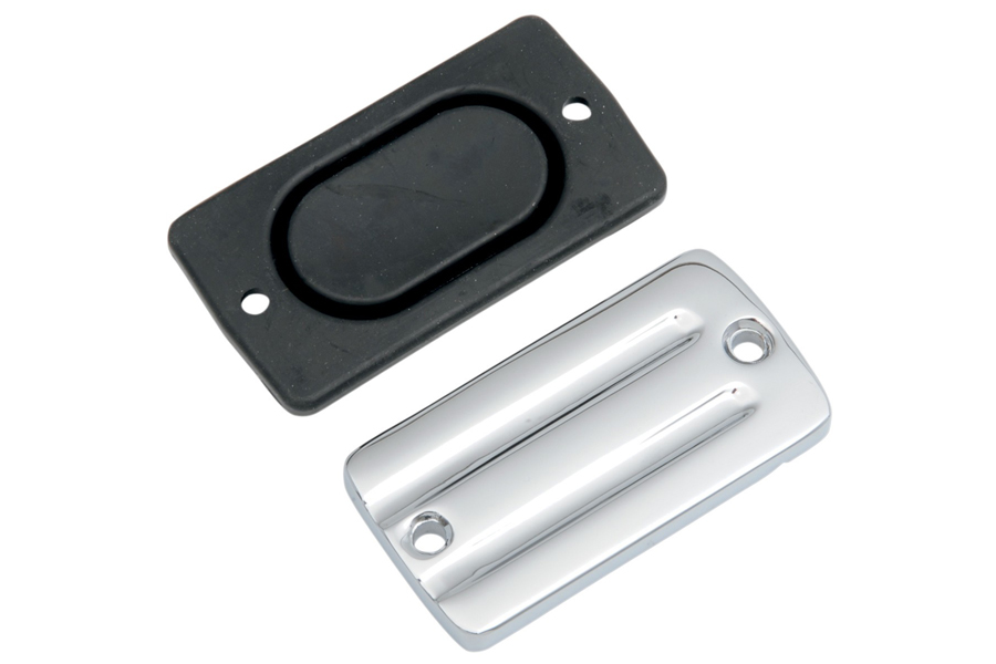 Handlebar Master Cylinder Cover Chrome Milled Grooves