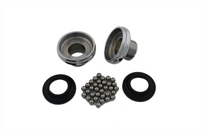 Chrome Ball Bearing Neck Cup Kit for Harley Big Twin 1936-1948