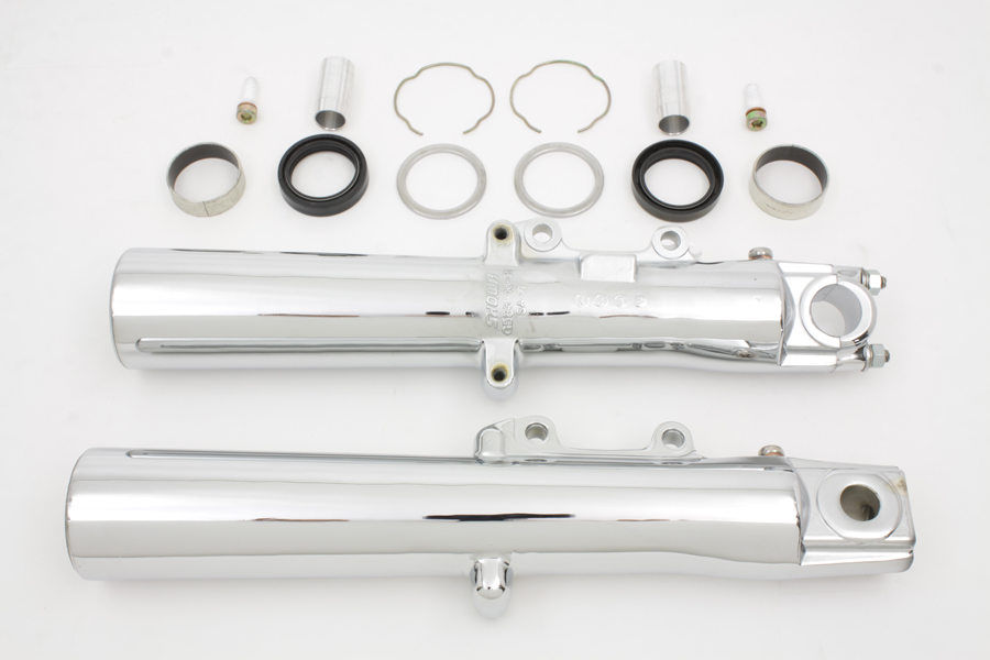 Chrome 41mm Fork Slider Set for 2000-UP FLH Harley Big Twin