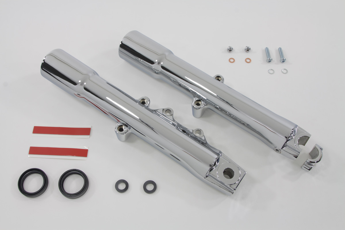 OE 41mm Chrome Fork Slider Set for FLST 2007-UP Harley Softails