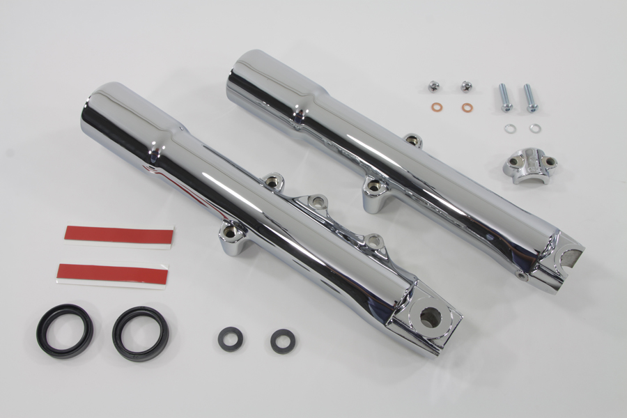 OE 41mm Chrome Fork Slider Set for FLST 2007-UP Harley Softails