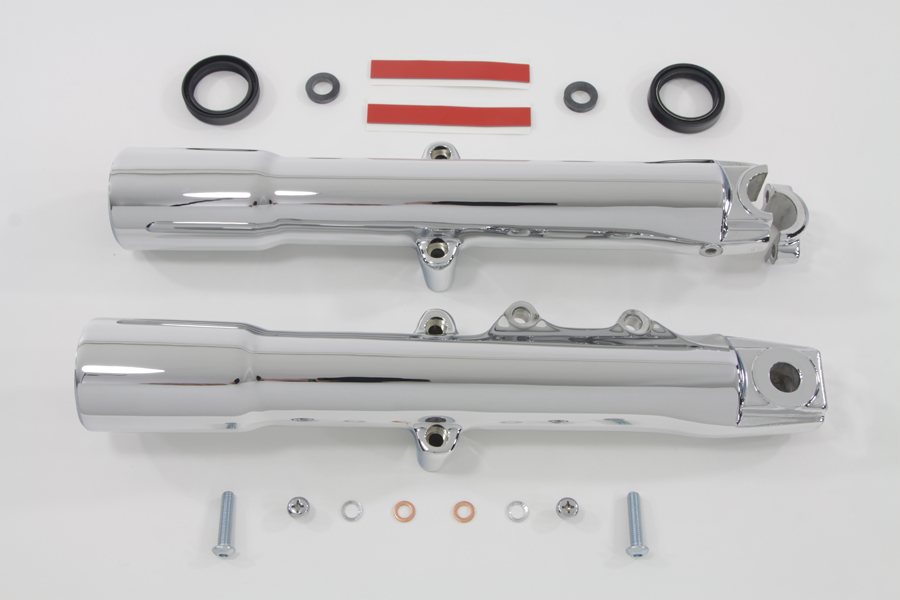 OE 41mm Chrome Fork Slider Set for FLST 2007-UP Harley Softails