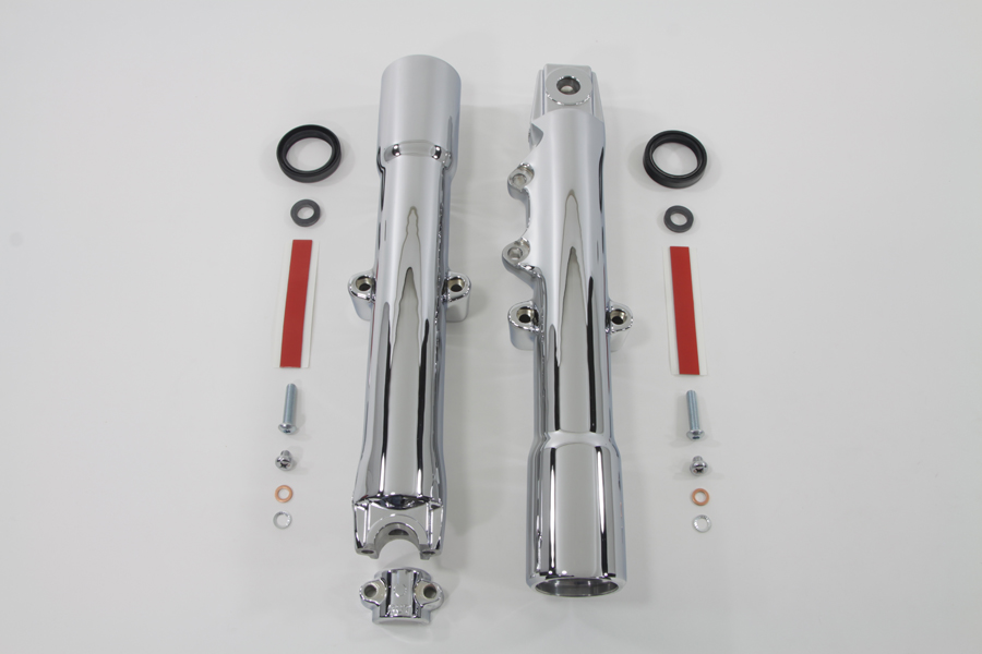 OE 41mm Chrome Fork Slider Set for FLST 2007-UP Harley Softails