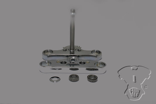 Chrome Harley FXDWG 2006-UP Wide Glide Triple Tree Set 49mm