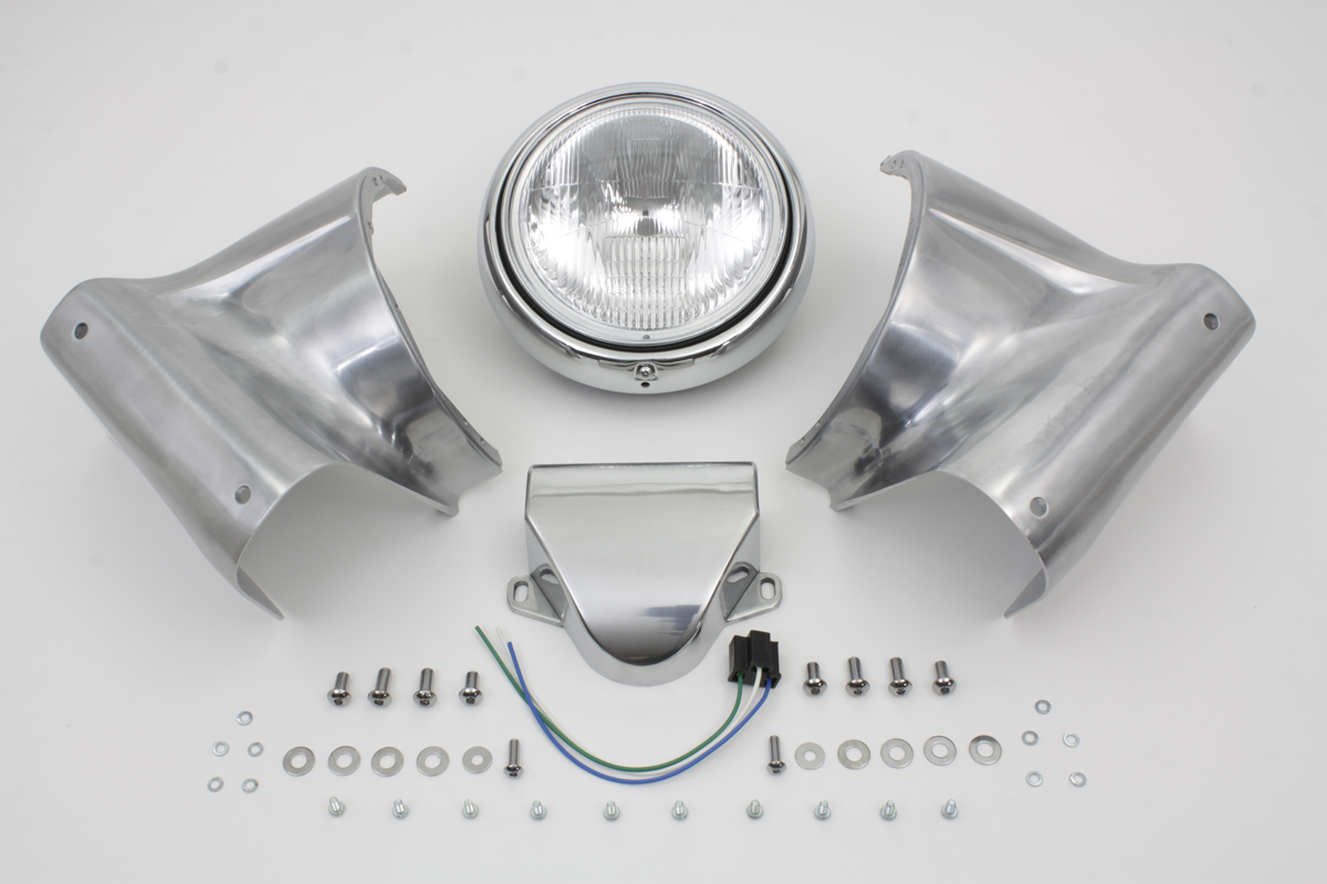 7 inch Polished Headlamp Housing Cowl Kit for FL 1960-1984
