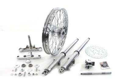 Wide Glide Fork Kit with Wheel & Chrome Caliper for 1991-2005 FXD Dyna