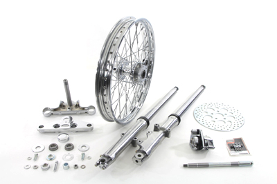 Wide Glide Fork Kit with Wheel & Chrome Caliper for 1991-2005 FXD Dyna