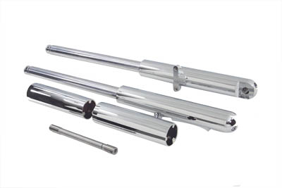 Billet Mega Fork Slider Set Chrome Stock Length for Harley Big Twins