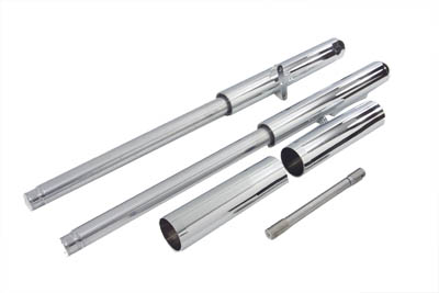 Billet Mega Fork Slider Set Chrome 2 Over for Harley Big Twins