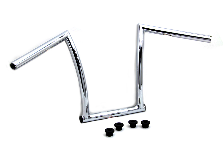 13" Chrome Chizeled Z-Bar Handlebar with Indents