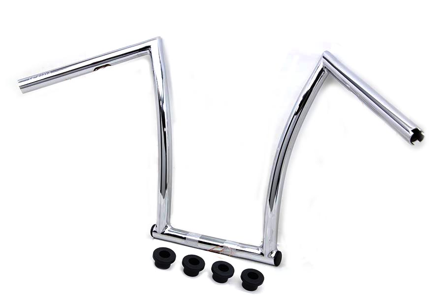 15" Chrome Chizeled Z-Bar Handlebar with Indents