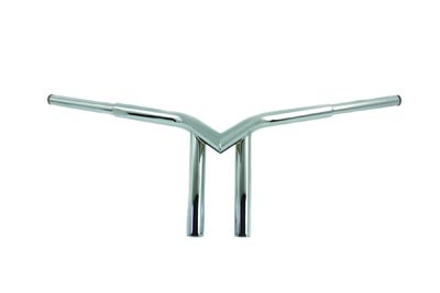 Chrome Flying V-Bar Handlebar with Indents for Big Twin & XL