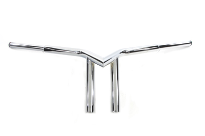 Chrome Flying V-Bar Handlebar with Indents for Big Twin & XL