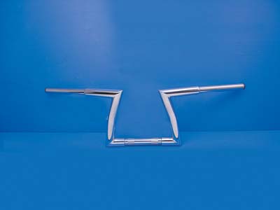 Chrome 1-1/4" ZZ Bar Top Handlebar with Indents 8" Rise Harley