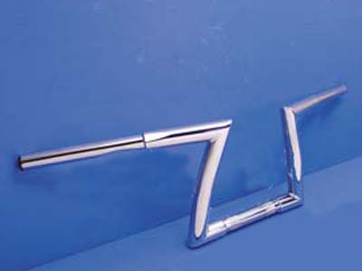 Chrome 1-1/4" ZZ Bar Top Handlebar with Indents 8" Rise Harley