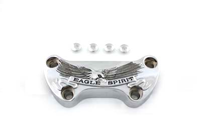 Chrome Eagle Spirit Handlebar Top Clamp for Harley & Customs