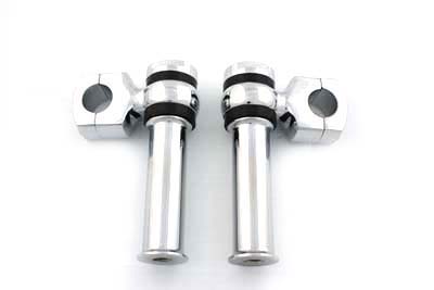 Chrome 4-3/4 inch Offset Dog Bone Riser Set for Harley & Custom