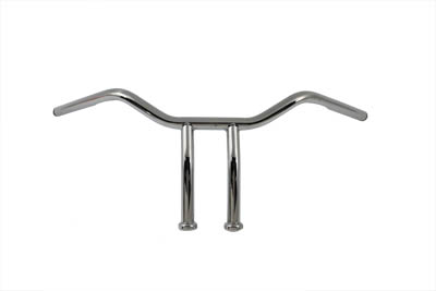 Chrome 9 in. Riser 1 in. Handlebar w/ Indents for Harley & Customs