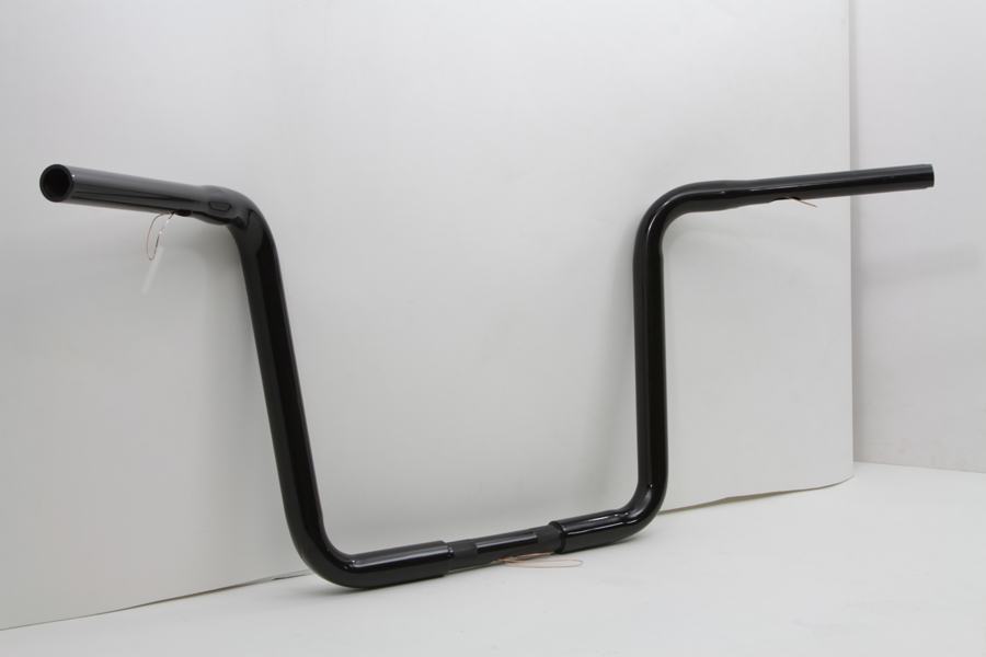 14" Black Wide Body Ape Hanger 1-1/4" Handlebars With Indents