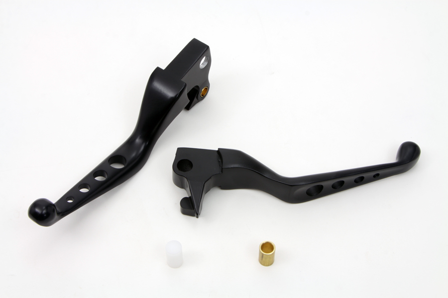Drilled Hand Lever Set Black for XL 2007-UP Sportsters