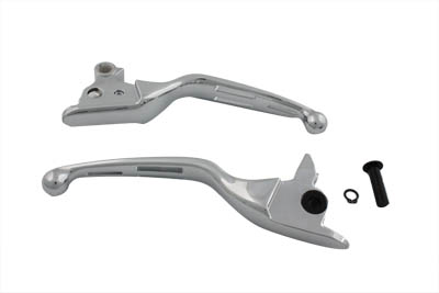 Chrome Slotted Hand Lever Set for Harley FLT 2008-UP Touring