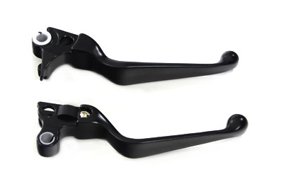 Smooth Hand Lever Set Black for Harley 1996-2006 Big Twins & XL