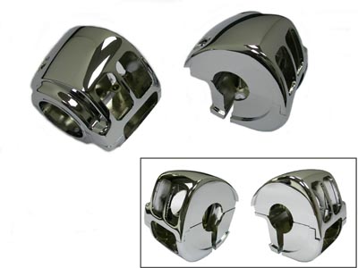 Handlebar Control Switch Housing Kit Chrome for 2011-UP Big Twins