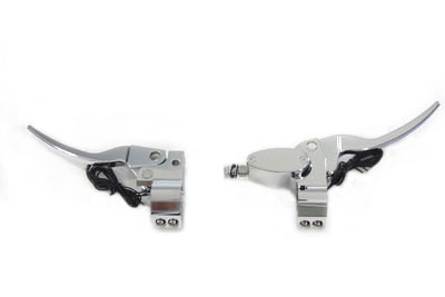 Chrome Handlebar Control Kit Stock for Harleys w/ 1" Bars