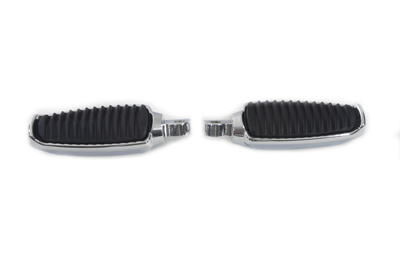 Chrome Rubber Inlay Footpeg Set for Harley Big Twin & XL