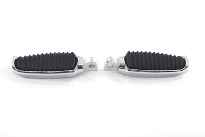 Chrome Large Rubber Inlay Footpeg Set for Harley Big Twin & XL
