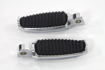Rubber Inlay Chrome Footpeg Set for Harley Big Twin & XL Sportster
