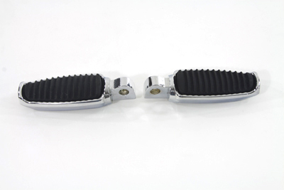 Rubber Inlay Chrome Footpeg Set for Harley Big Twin & XL Sportster